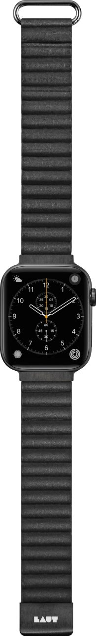 LAUT Novi Luxe Loop Armband Schwarz 38mm 40mm 41mm 42mm (Series 10) Lederimitat