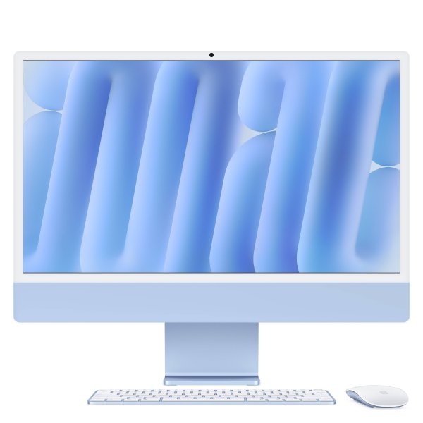 Apple iMac 24“, Blau, M4 Chip mit 10-Core CPU, 10-Core GPU und 16-Core Neural Engine, Standardglas, 