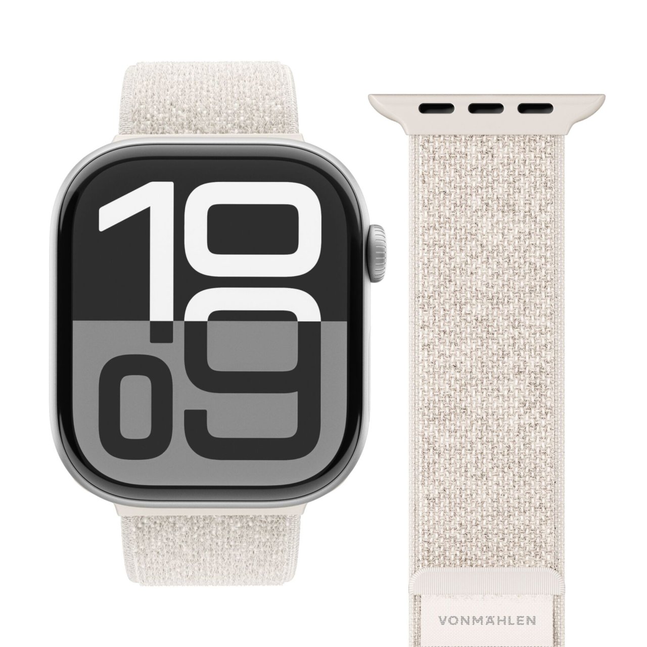 Vonmählen Fitness Loop 2 für Apple Watch Cream 42 (Series 1/2/3)/44/45/46/49mm Nylon