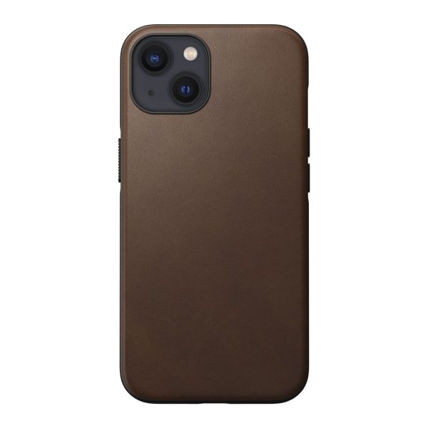 Nomad Modern Leder Case mit MagSafe für iPhone 13, Braun